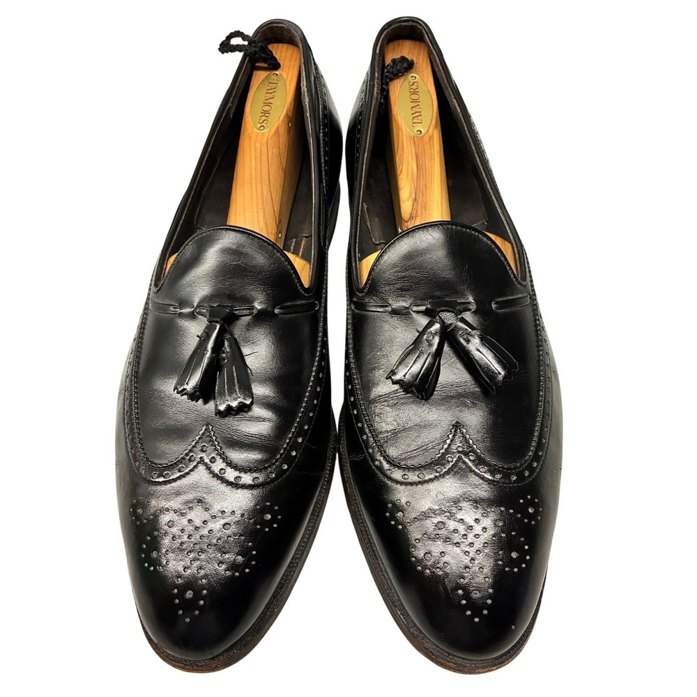 Wright Arch Preserver Tassel Loafer Shoes Mens 12B Black Wingtip Slip On Leather